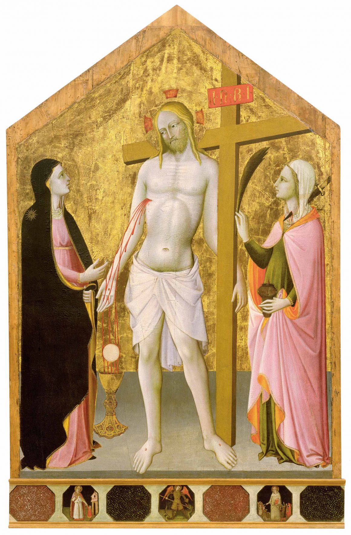 Christus patiens tra la Vergine e santa Lucia
