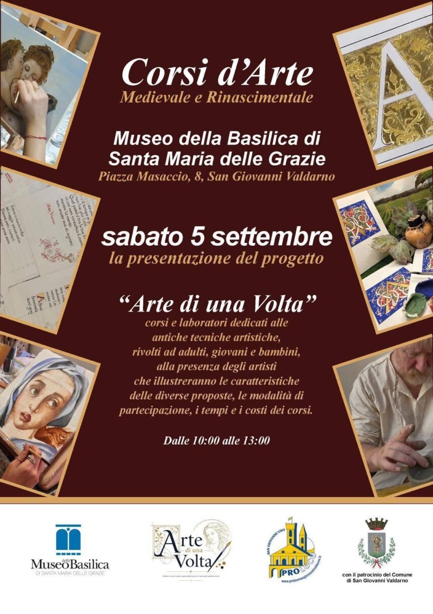 Presentazione Progetto "Arte di una volta" il 5 settembre Corsi d'arte medievale e rinascimentale al Museo della Basilica